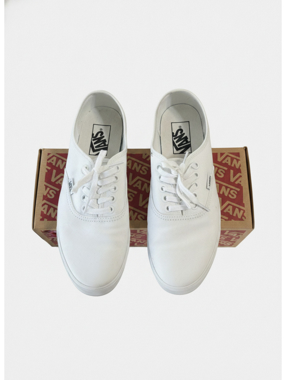 Vans Authentic Lowpro White Canvas Sneakers Men's Size 7 Women's 8.5